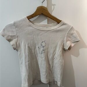 Brandy Melville Cream Graphic Tee